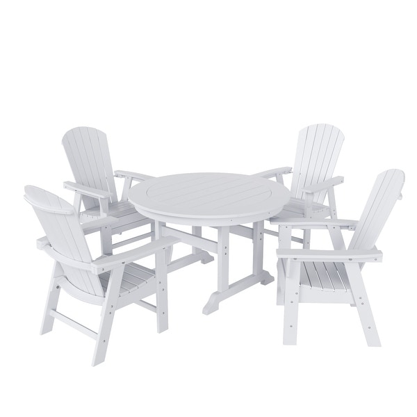 Polytrends Altura 5Piece Round Poly EcoFriendly All Weather Outdoor Dining Set