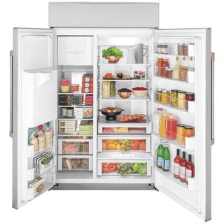 Cafe 28.7 cu. ft. Built-In Smart Side by Side Refrigerator in Stainless Steel CSB48YP2RS1