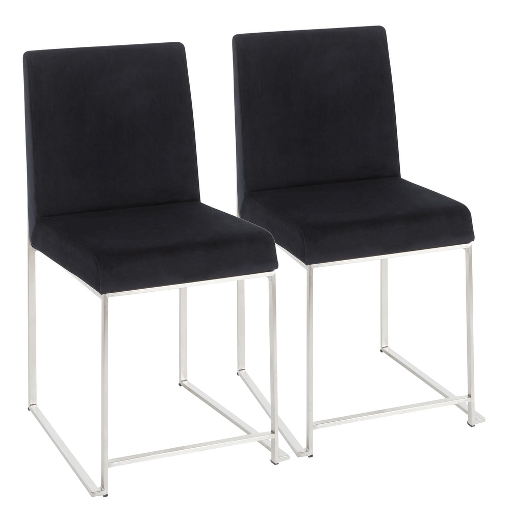 Silver Orchid Forrest High Back Stainless Steel Dining Chair   Set of 2   N/A