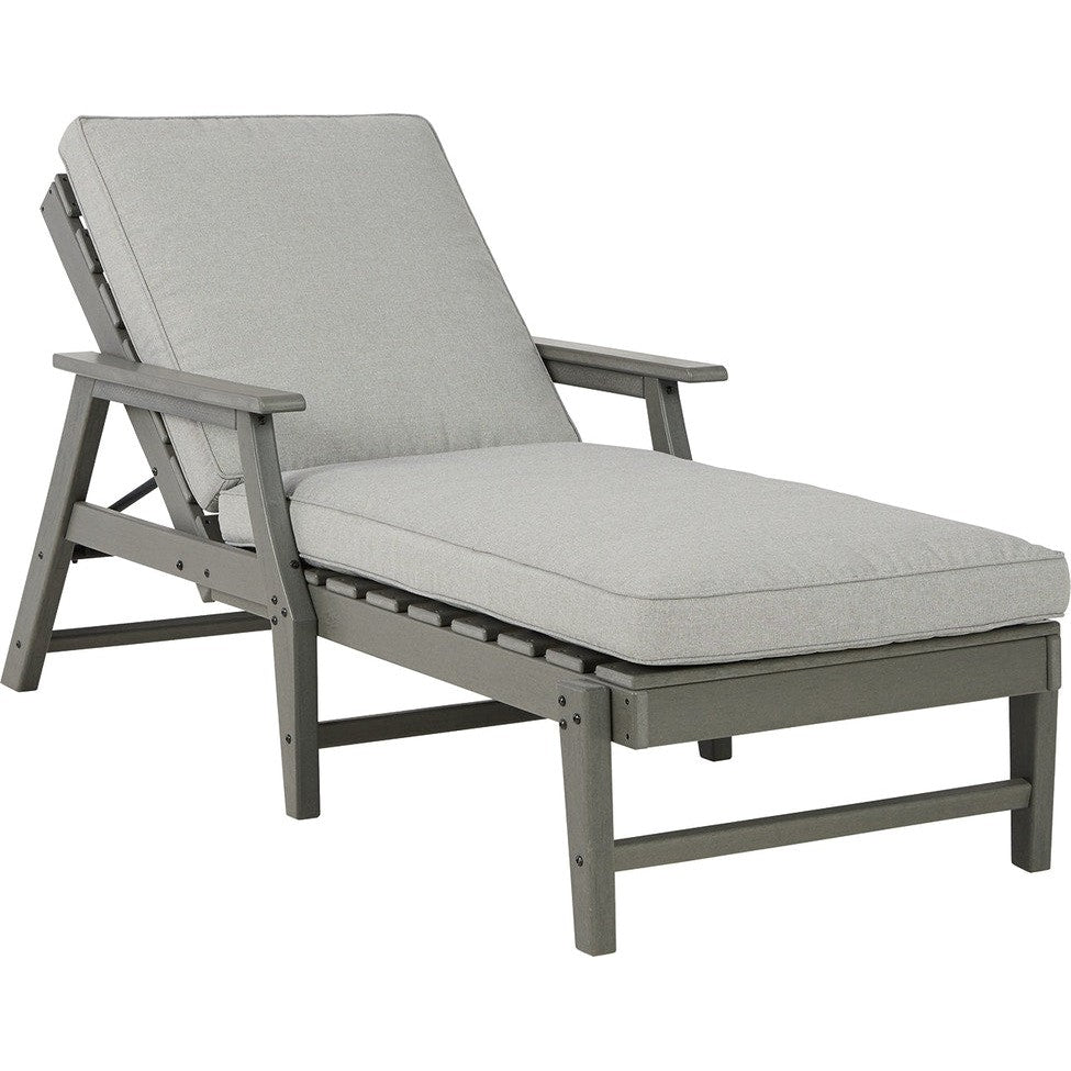 Poly Grey Outdoor Pool Chaise with Cushion