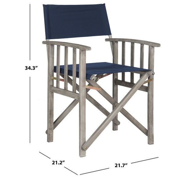 SAFAVIEH Outdoor Living Laguna Navy Director Chair (Set of 2)