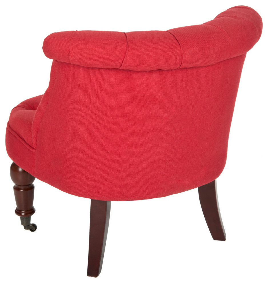 Roland Tufted Chair Cranberry/ Cherry/ Mahogony   Traditional   Armchairs And Accent Chairs   by Peachtree Fine Furniture  Houzz