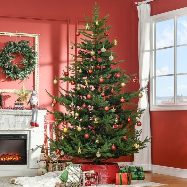 HOMCOM 7.5 ft. Artificial Unlit Christmas Tree with Stand