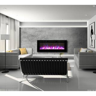 Paramount Premium 50 in. Front Venting Slim Wall-Mount Electric Fireplace Black EF-WM350 XIN