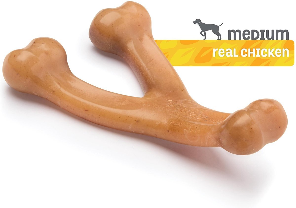 Benebone Rotisserie Chicken Flavor Wishbone Tough Dog Chew Toy