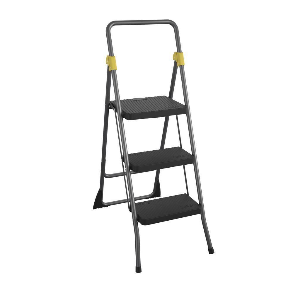 Cosco 3-Step Commercial Steel Folding Step Stool with 300 lb. Load Capacity Type 1A Duty Rating 11839GGO