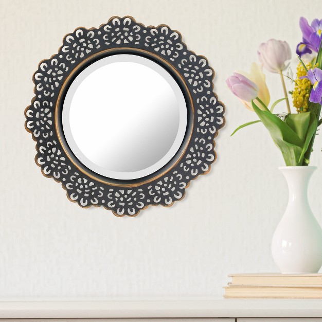 Floral Metal Lace Wall Mirror Brass Stonebriar Collection