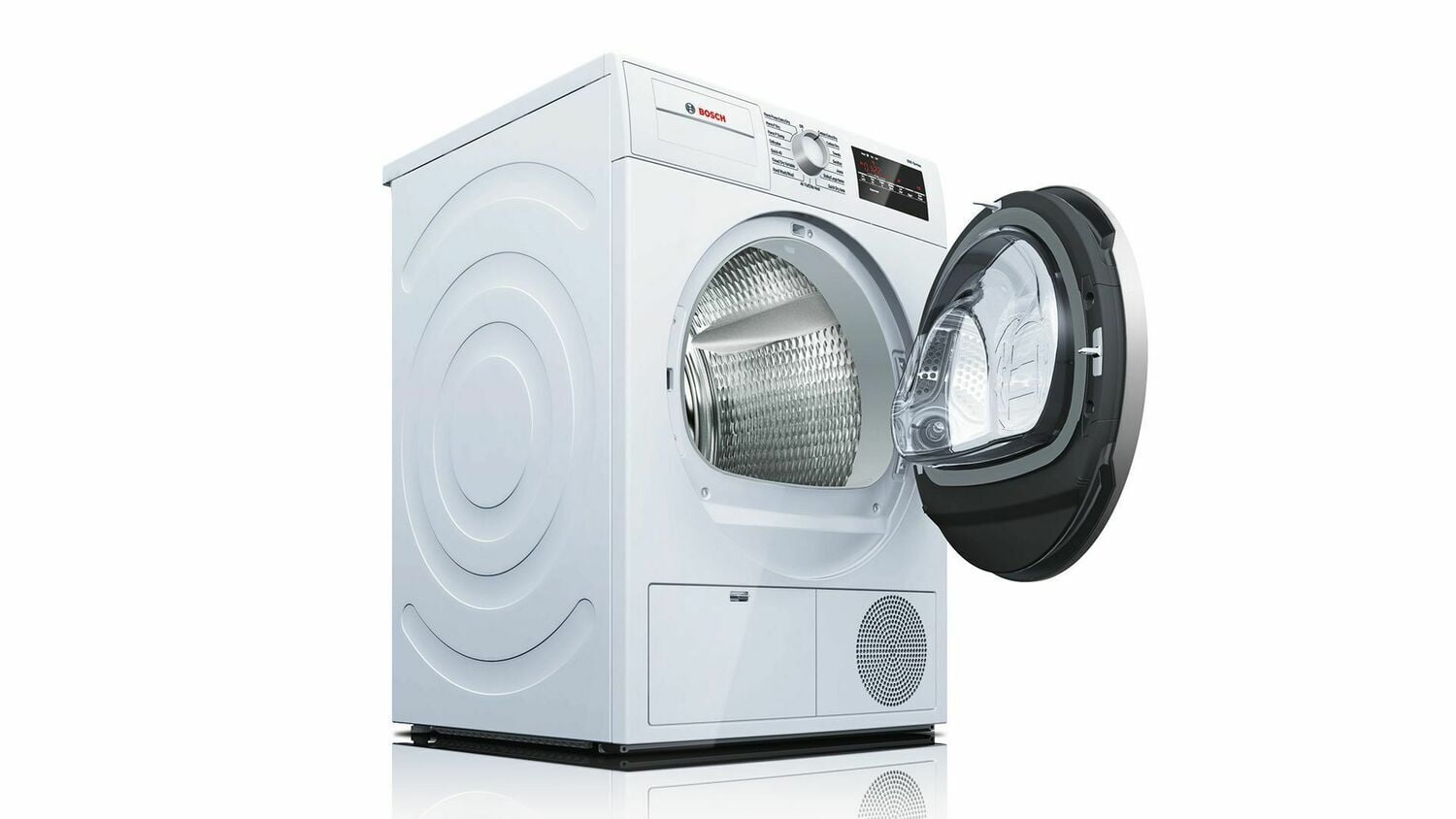 Bosch WTG86401UC 500 Series Cond. Dryer - 208/240V, Cap. 4.0 Cu.Ft., 15 Cyc.,65 Dba, Ss Drum, Silv. Rev./Door; Energy Star