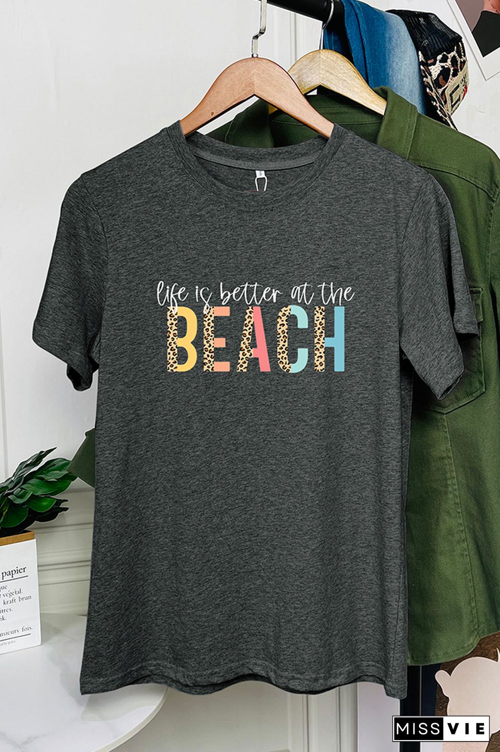 Life is better at the beach Sleeve Graphic Tee Wholesale