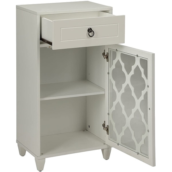 Side Table with 1 Drawers in White