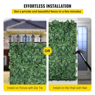 VEVOR Ivy Privacy Fence Screen 39 in. x 178 in. Faux Leaf Artificial Hedges 3-Layers Outdoor Greenery Leaves Panel Green RZZWWLYC39178XZN3V0