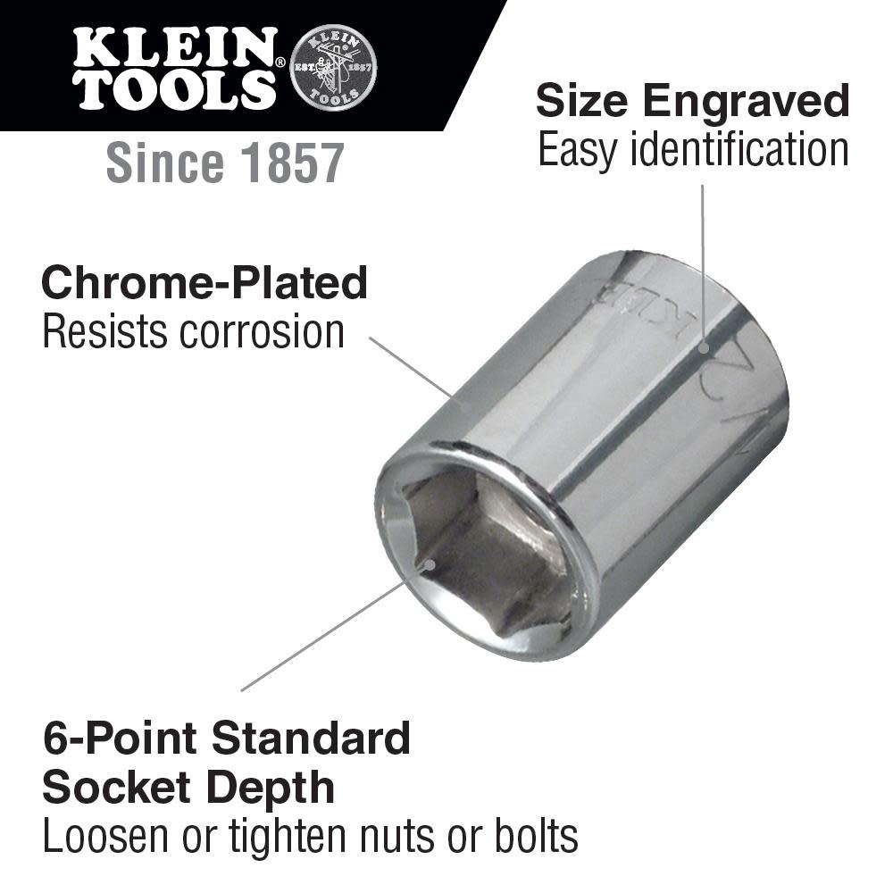 1/4 Std 6-Pt. Socket， 1/4 Drive ;