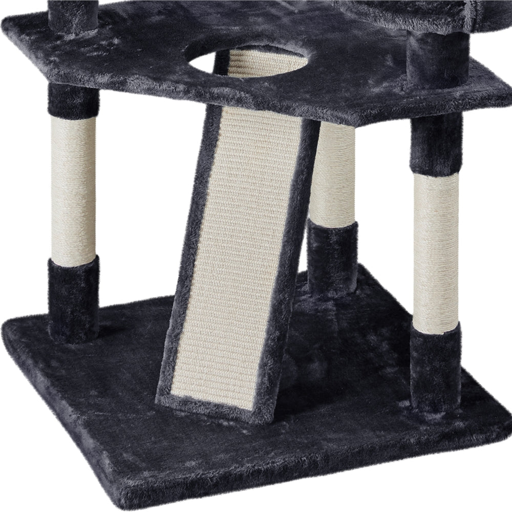 Yaheetech 79'' Multilevel Cat Tree Cat Tower with 2 Condos， Black