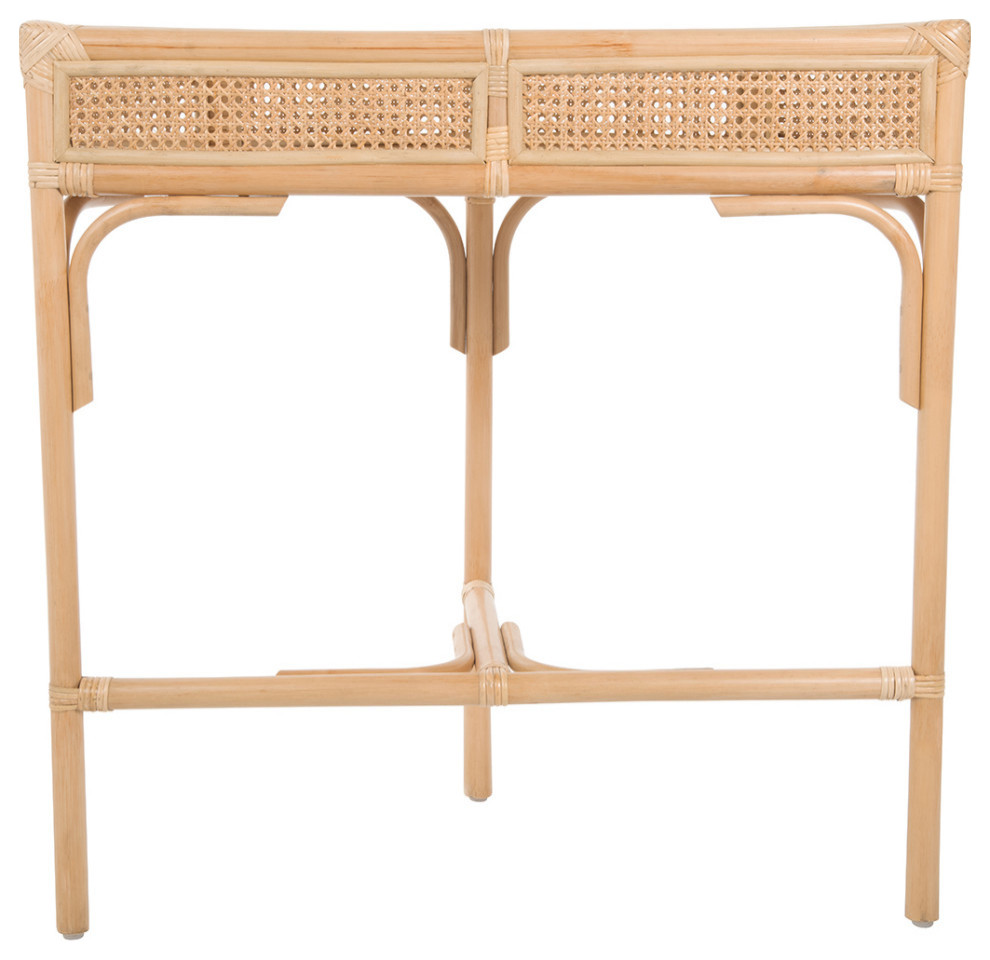 Rattan Cane Half Moon Semi Circular Console or End Table  Natural   Tropical   Console Tables   by KOUBOO  Houzz