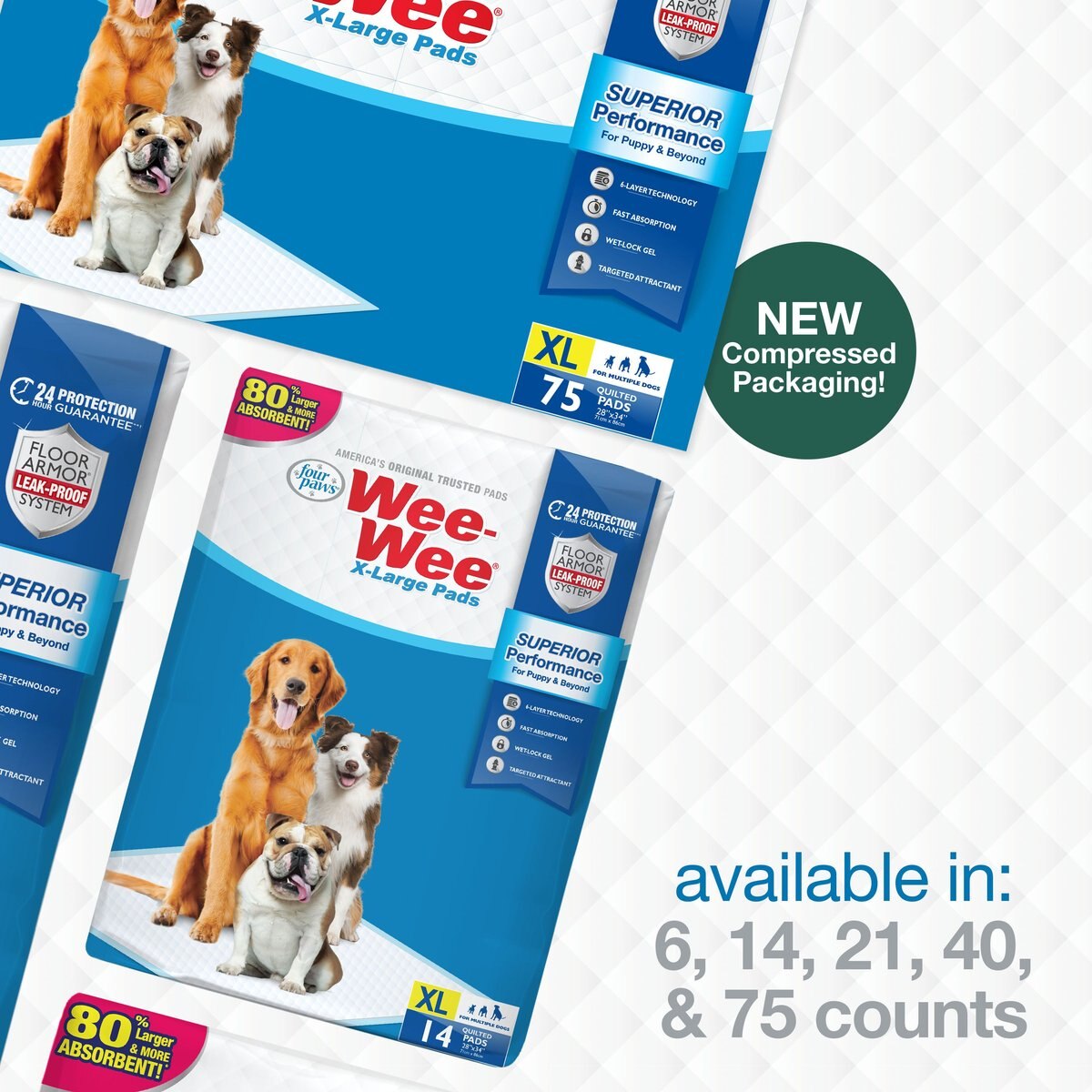 Four Paws Wee-Wee Superior Performance X-Large Dog Pee Pads