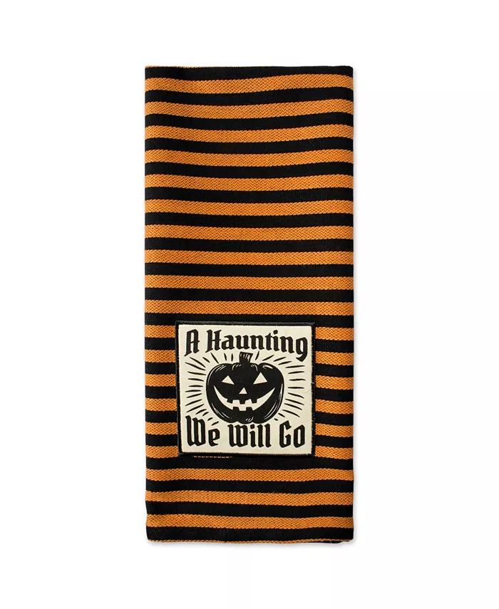 Design Imports Assorted Happy Haunting Halloween Embellished Dishtowel Set