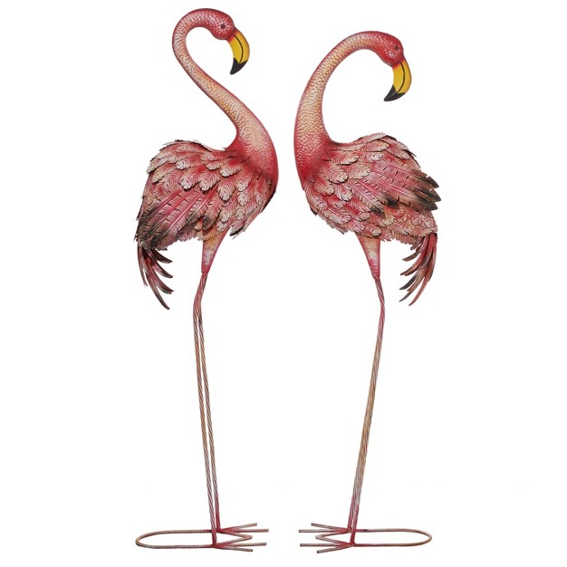 Coastal Flamingos Garden Sculptures Pink Olivia amp May