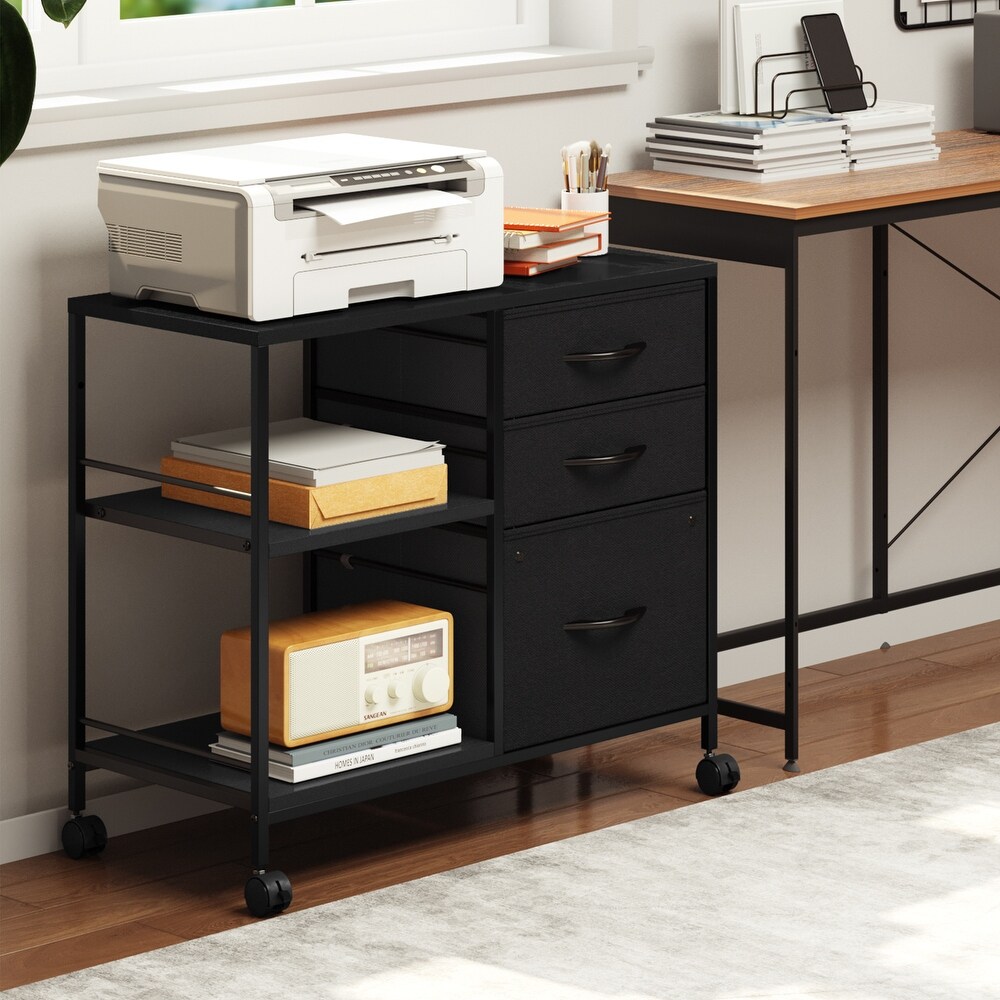 Modern 3 Drawer File Cabinet with 3 Shelves