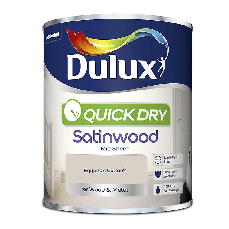 Dulux - Quick Dry Satinwood Paint 750ml Egyptian Cotton