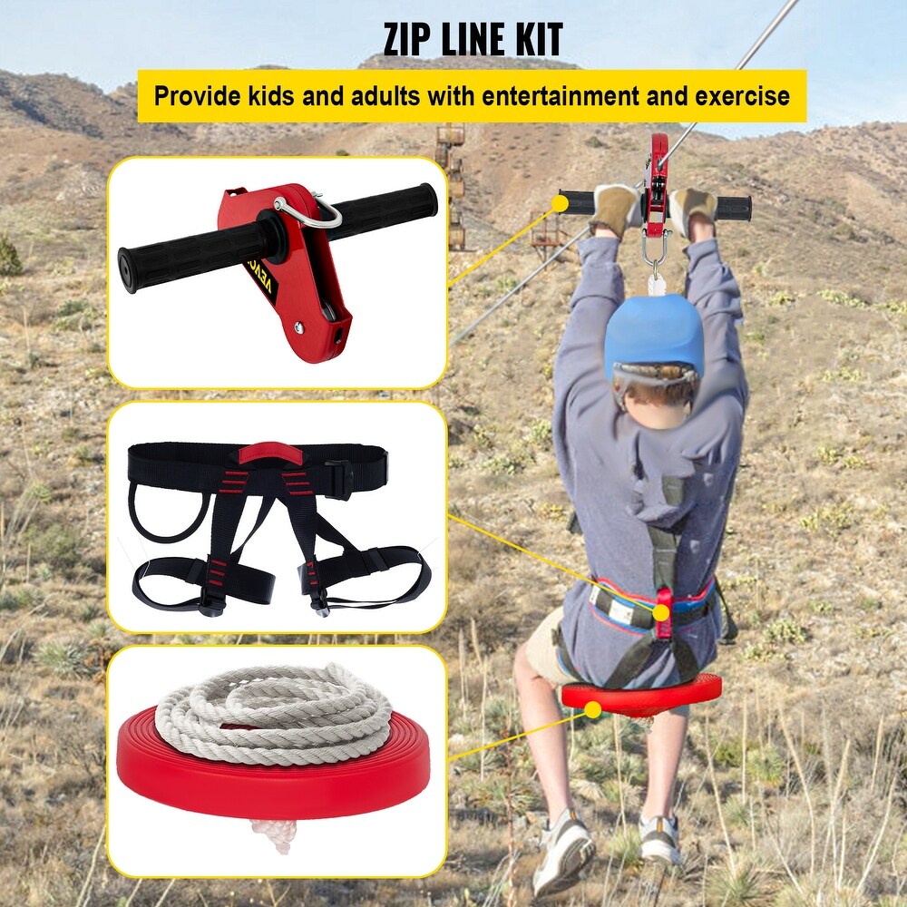 VEVOR Backyard Zipline Kit Outdoor Yard Toys with Seat  Brake  and Steel Trolley