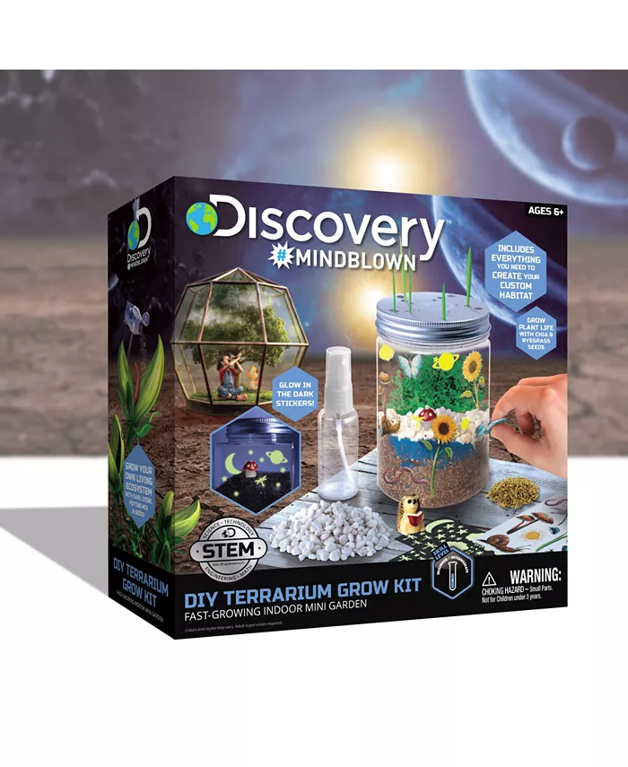 Discovery #MINDBLOWN Discovery Kids DIY Terrarium Grow Kit  Fast-Growing Indoor Mini Garden