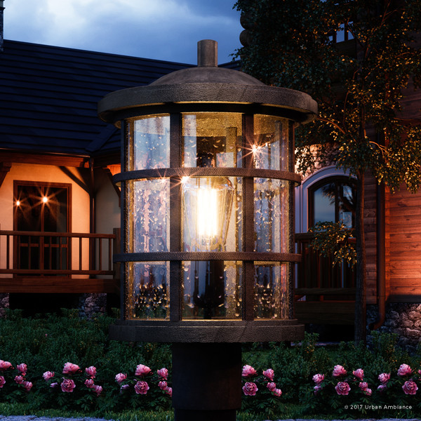 Luxury Craftsman Black Outdoor Post Light  Medium  UQL1046  Vienna Collection   Craftsman   Post Lights   by Urban Ambiance  Houzz