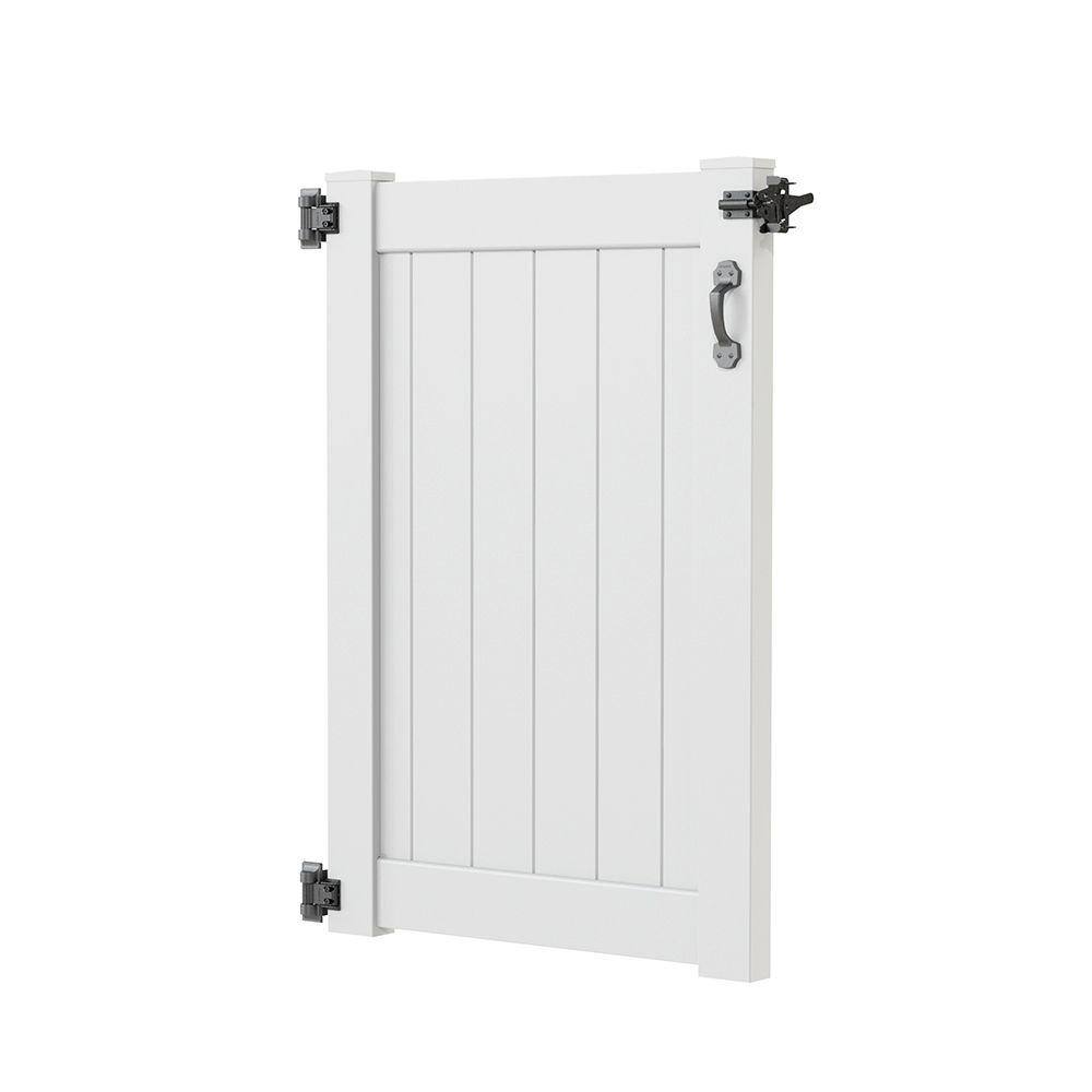 Barrette Outdoor Living 3.5 ft. W x 5 ft. H White Vinyl Outdoor Shower Stall Gate Kit (Unassembled) 73025338