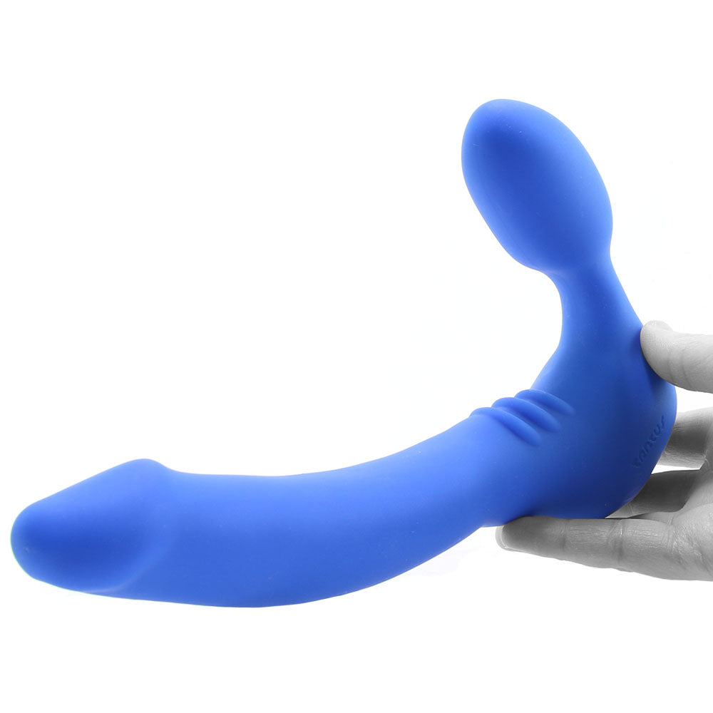 Strapless Slim Silicone Double Dildo in Blue