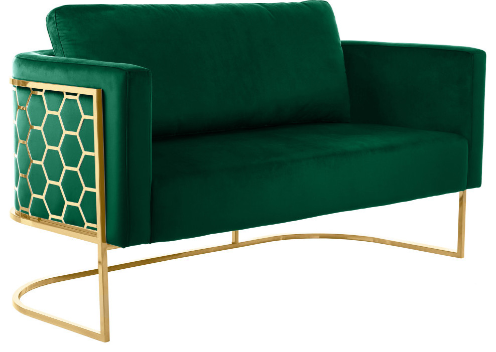 Casa Velvet Upholstered   Contemporary   Loveseats   by Meridian Furniture  Houzz