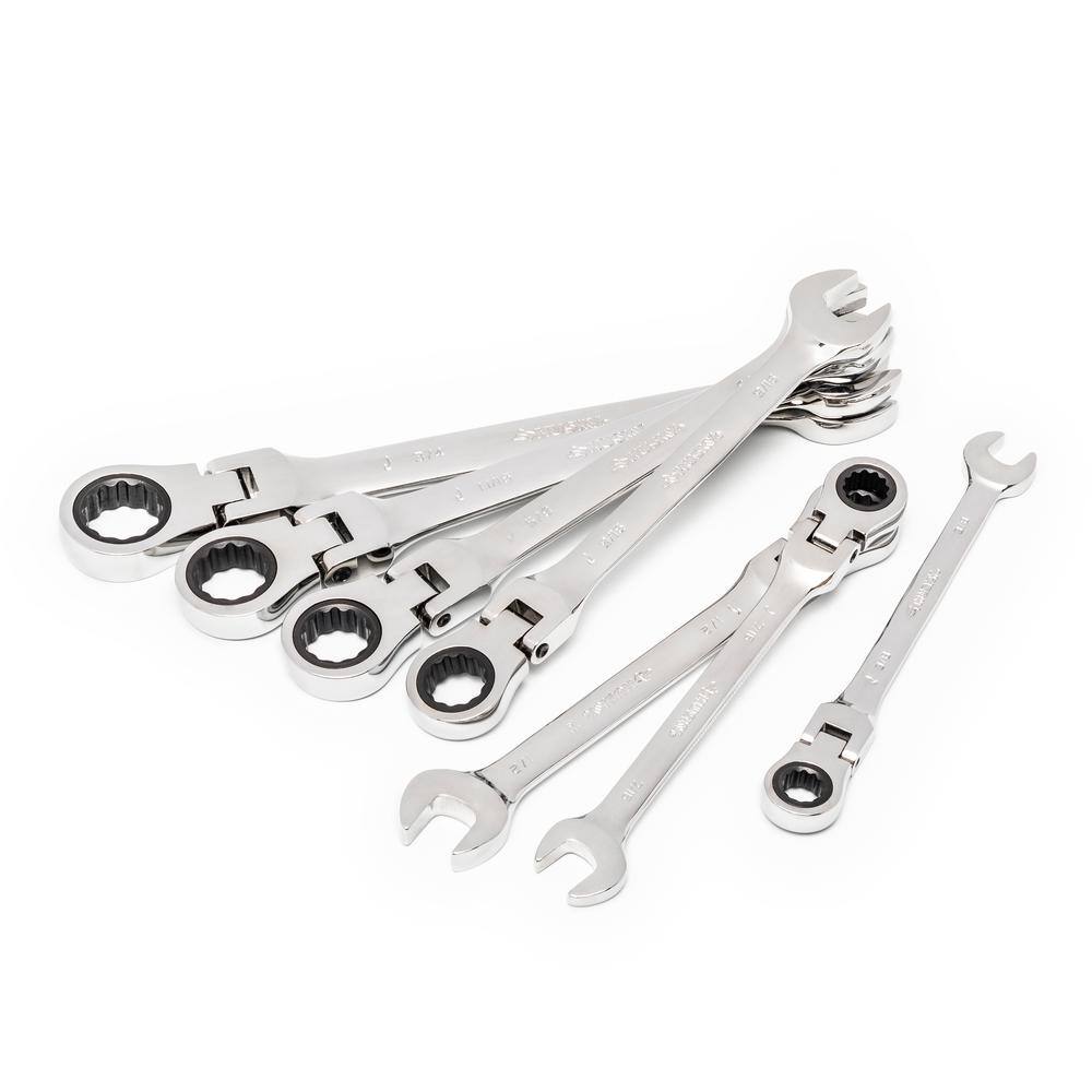 Husky Flex Ratcheting SAE Combo Wrench (7-Piece) HFRW7PCSAE