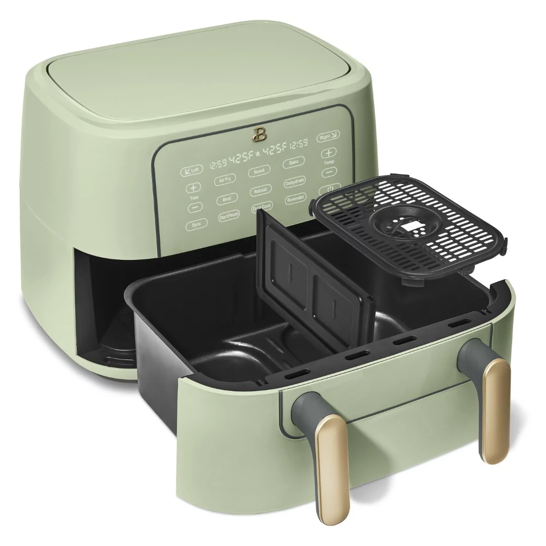 Beautiful 9QT TriZone Air Fryer， Sage Green by Drew Barrymore