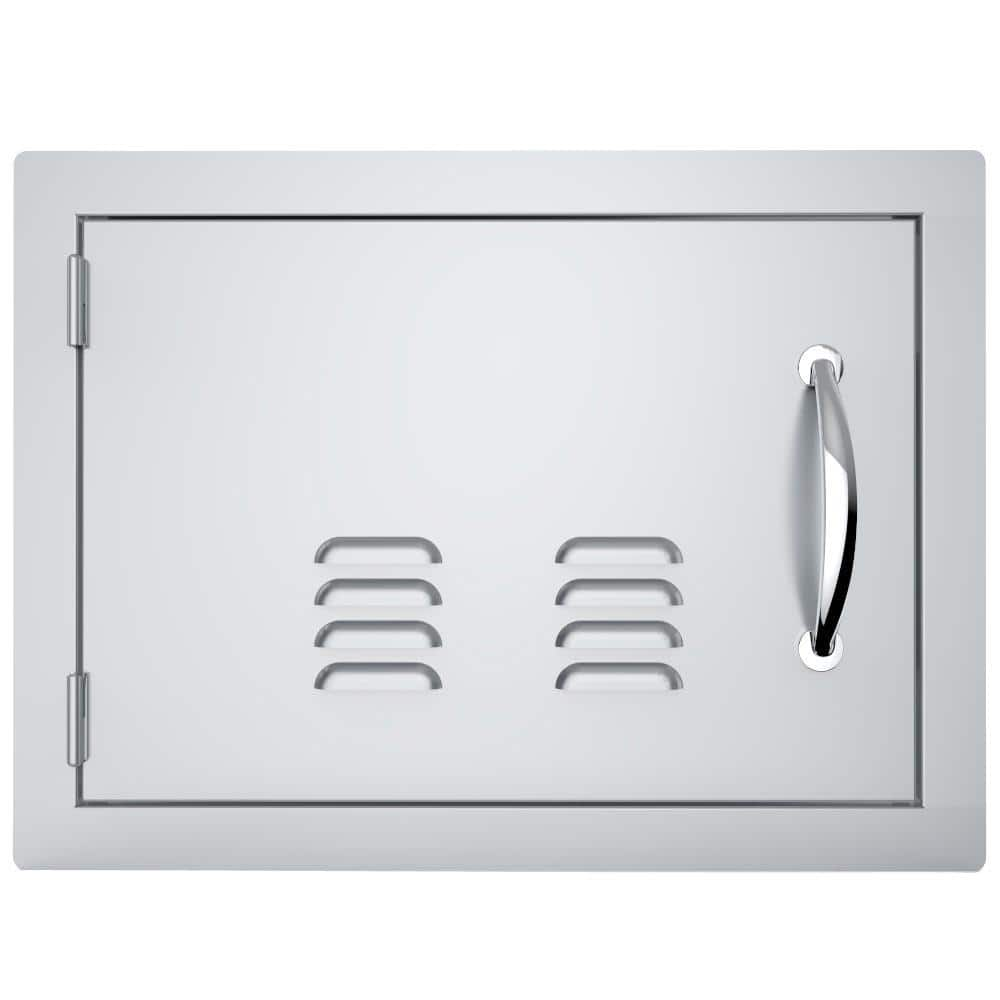 Sunstone Classic Series 23 in. x 17 in. 304 Stainless Steel Left Swing Horizontal Vented Door 818899021682