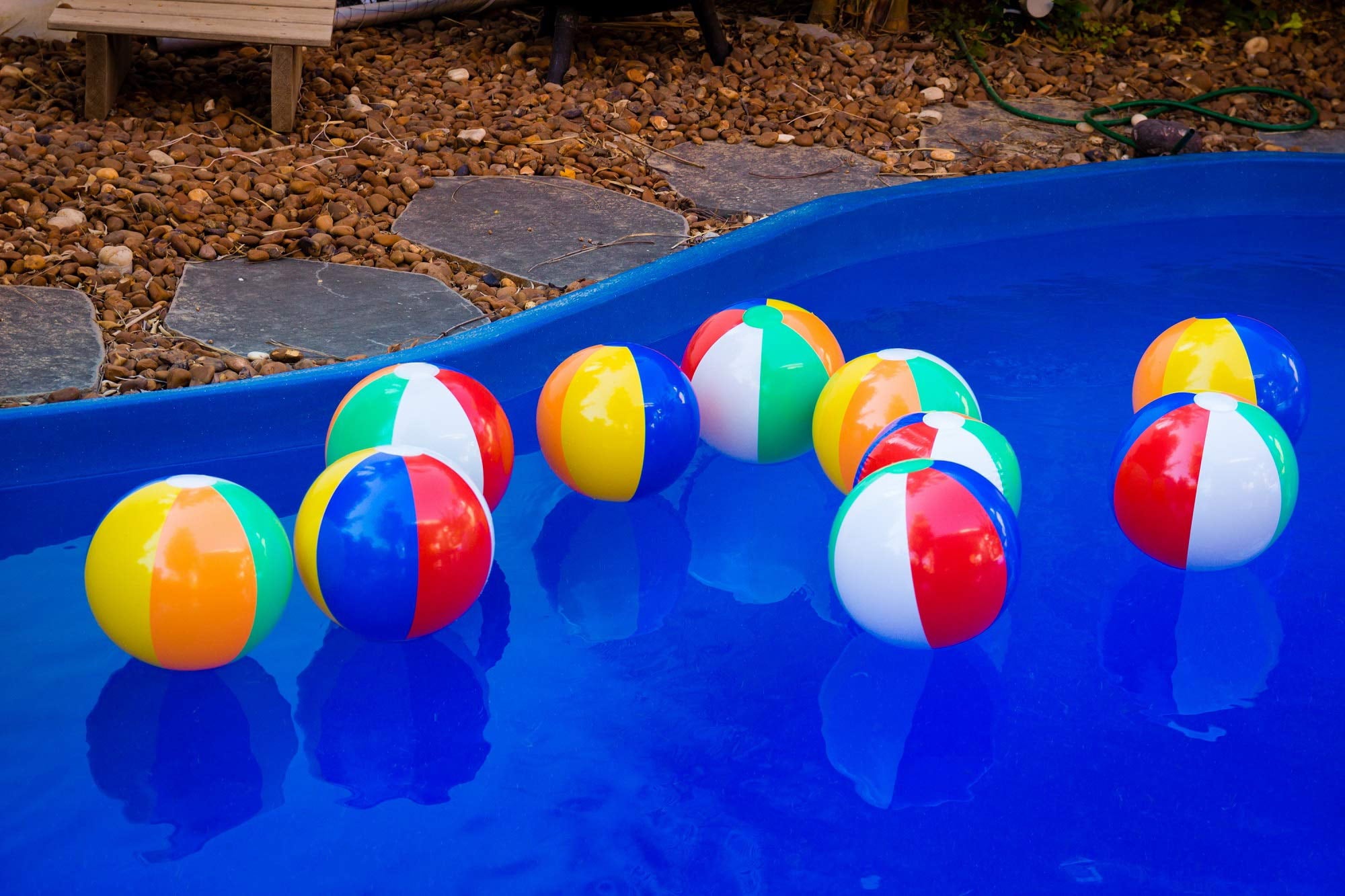 Neliblu 12 Bulk Pack of 12 Classic Inflatable Rainbow Beach Balls - Pool Toys Party