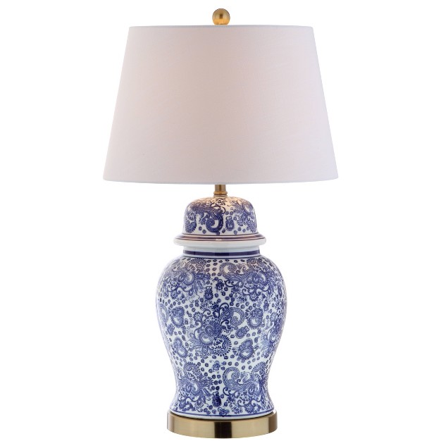 Ceramic Ellis Table Lamp includes Led Light Bulb Blue Jonathan Y