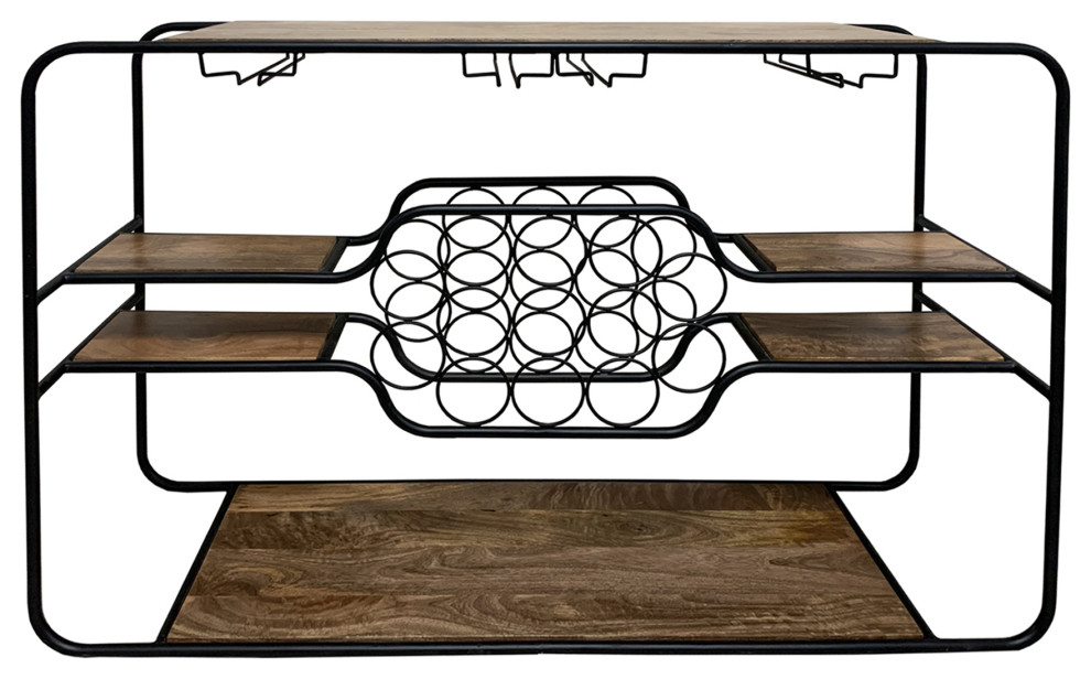 Napa Wine Rack Console Table   Industrial   Console Tables   by Crestview Collection  Houzz