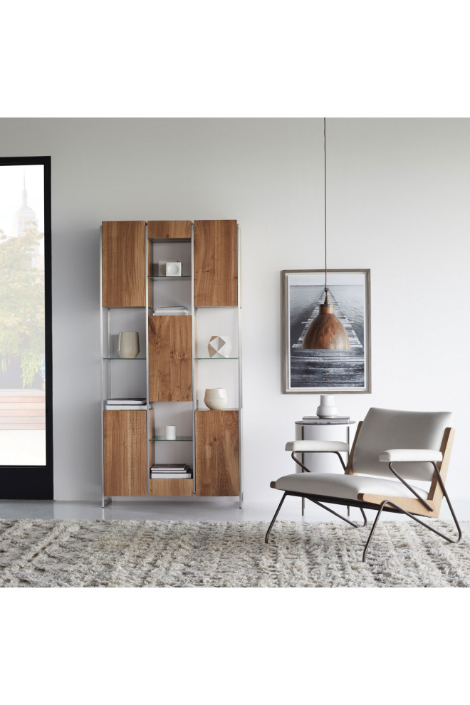 French Oak and Tempered Glass Bookcase  Andrew Martin Marley   Contemporary   Bookcases   by Oroa   Distinctive Furniture  Houzz