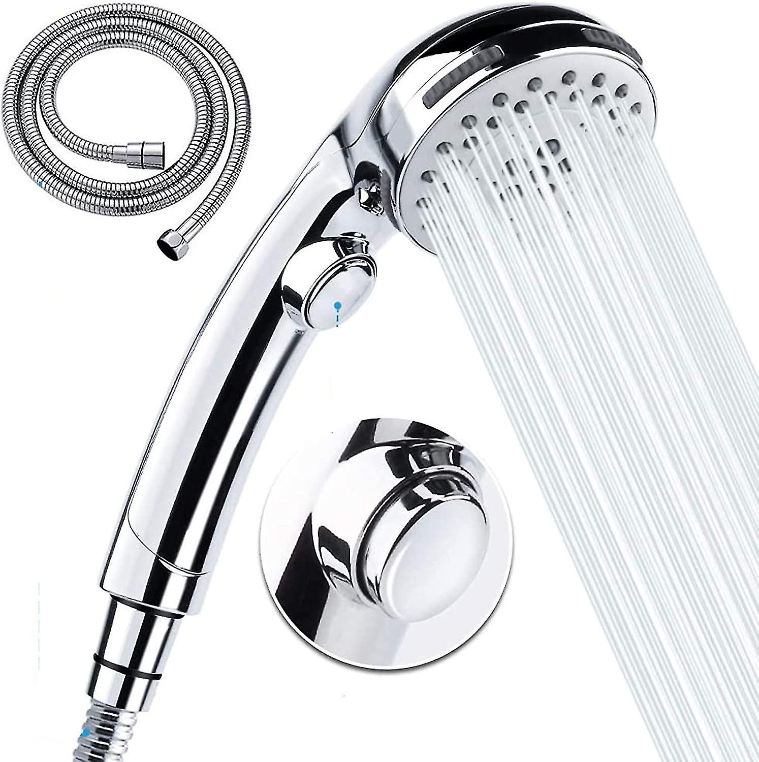 Shower Head Universal Bath Shower Handheld Handset Chrome 5 Mode Function