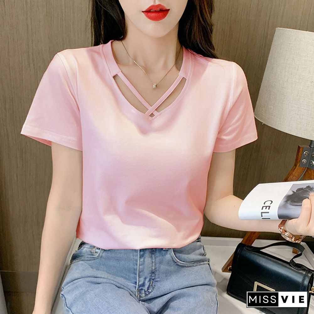 Womens Tops,Fashion Neck Summer Short Sleeve Casual T-Shirts