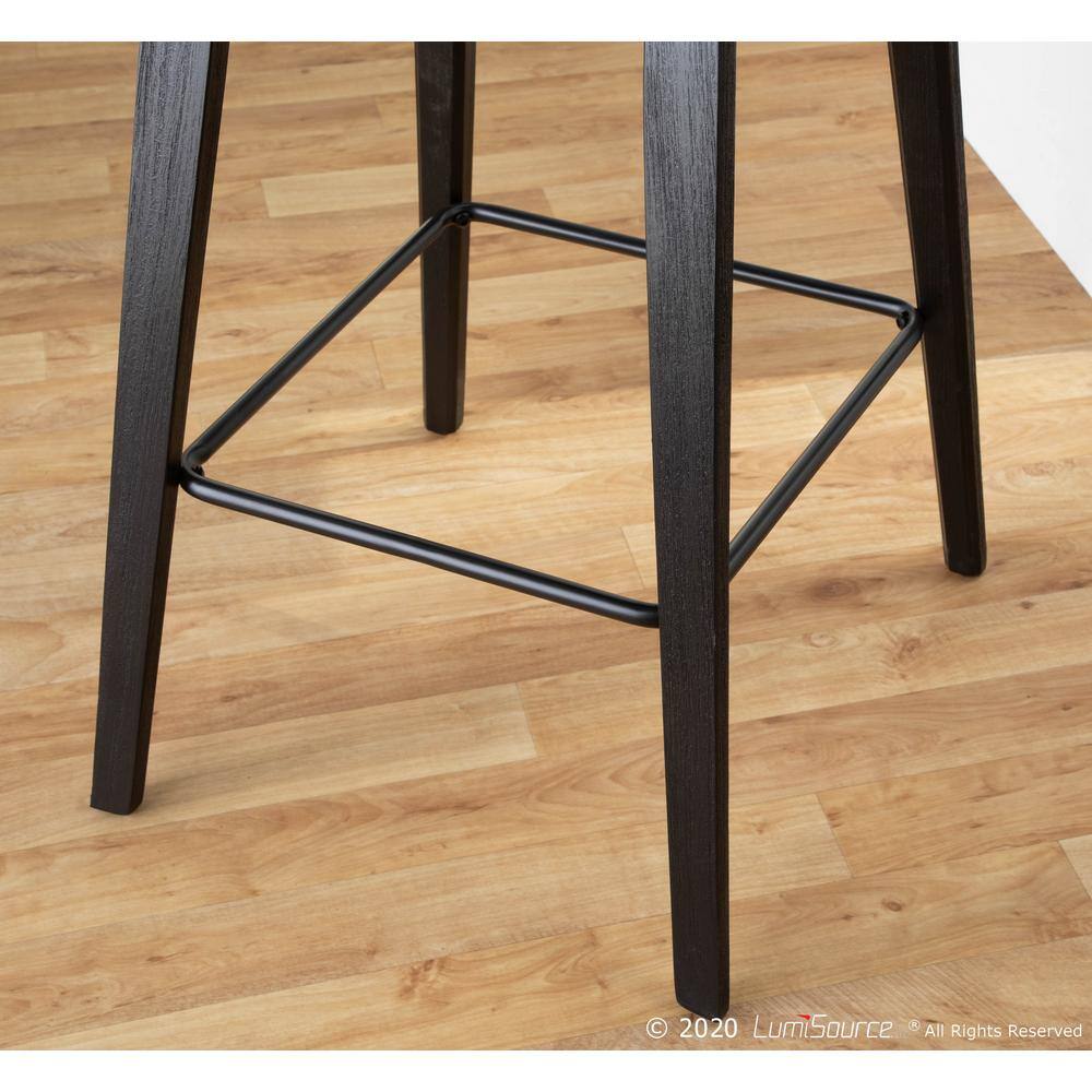 Lumisource Winston 37 in. Spindle Back Black Wood and Black Metal Counter Height Stool B26-WINSTN BKBK