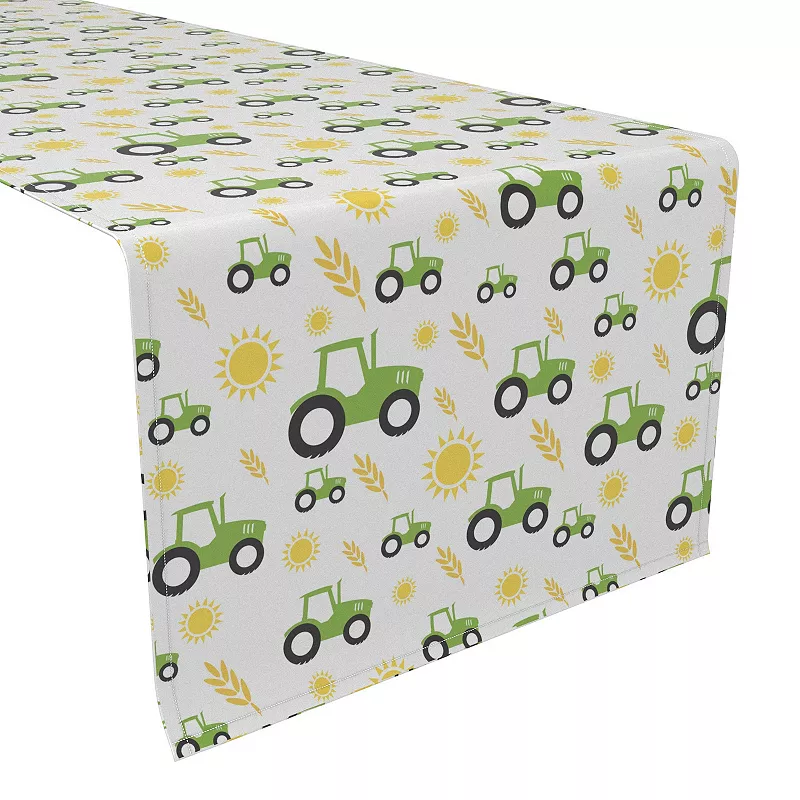 Table Runner， 100% Polyester， 12x72， Tractors on the Farm