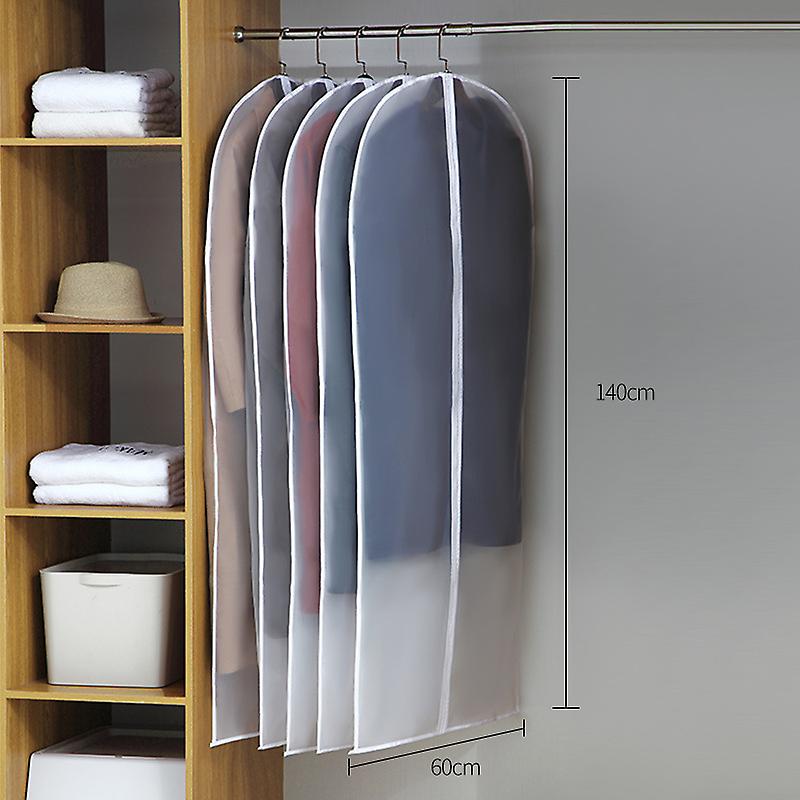 5pcs Clothes Hanging Dust Cover Wedding Dress Cover Suit Coat Storage Bag Garment Bags Organizer Wardrobe Hanging Clothing Organizers