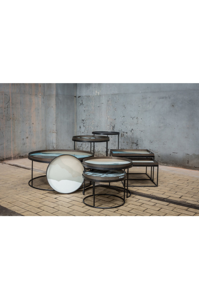 Round Tray Side Table Set (2)  OROA   Industrial   Coffee Table Sets   by Oroa   Distinctive Furniture  Houzz