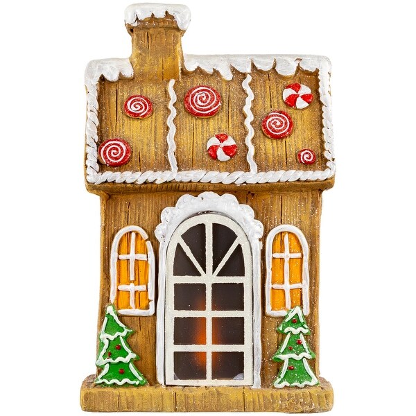 LED Lighted Peppermint Gingerbread House Christmas Decoration