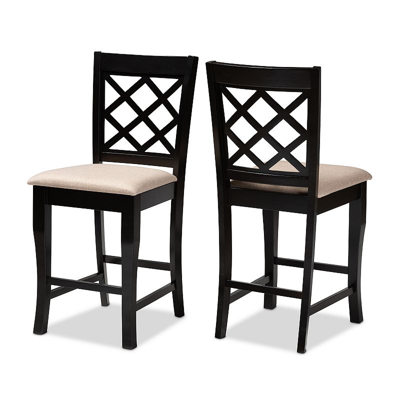 Baxton Studio Alora Counter Stool 2-piece Set