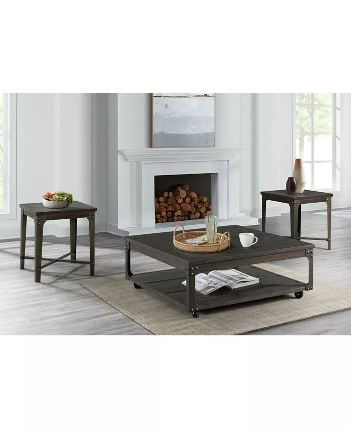 Picket House Furnishings Cera Square End Table with USB