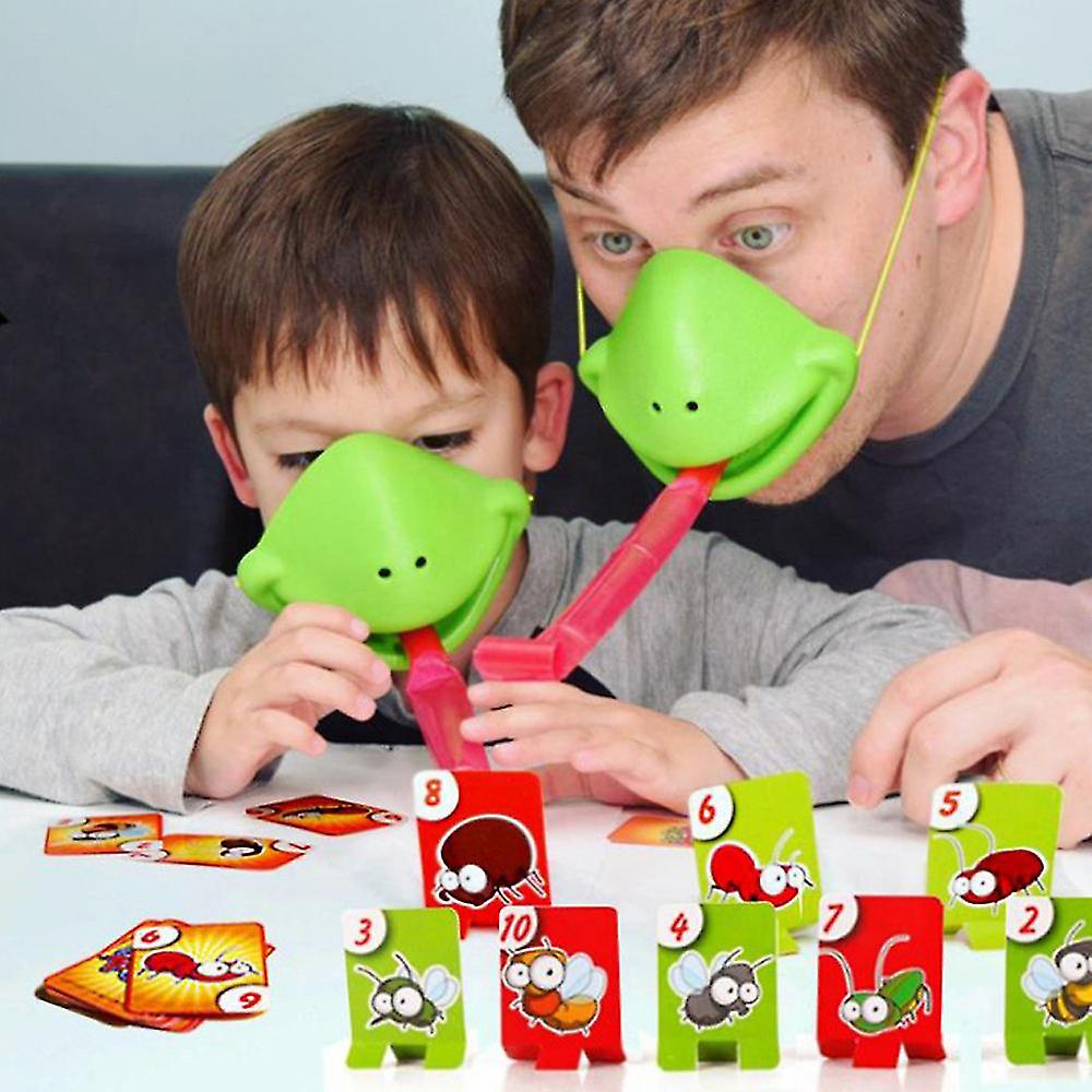 2 Pack Frog Tongue Toy Frog Mouth Take Card Tongue Tic-tac Chameleon Funny Kids Family Party Board Game