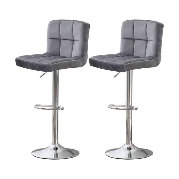 Velvet Back Bar Stools Set of 2 With Height Adjustable And Swivel