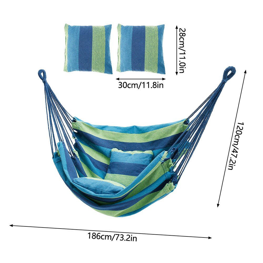 Everso The Courtyard/Outdoor/Indoor Polyester Thickened Hammock Contains two Pillows and can Hold 300 Pounds