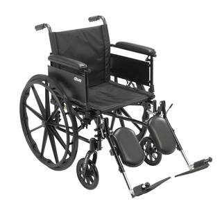 Drive Medical Cruiser X4 Lightweight Dual Axle Wheelchair with Adjustable Detachable Arms Full Arms and Elevating Leg Rests cx418adfa-elr