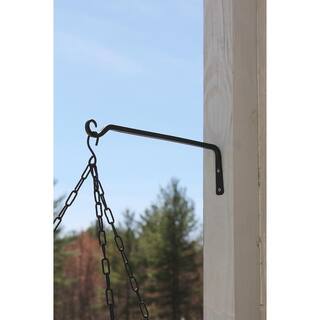 ACHLA DESIGNS 4 in. H Black Powder Coat Metal Straight Up Curled Wall Bracket Hooks (Set of 2) TSH-10-2